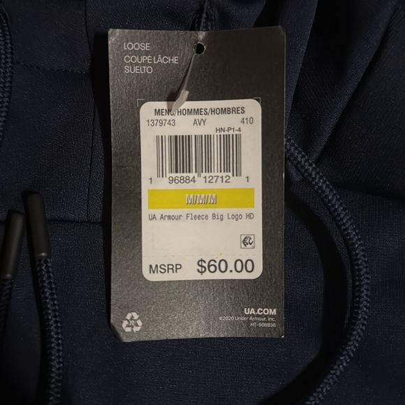 Dark Blue Under Armour Hoodie Sweatshirt - Picture 6 of 8